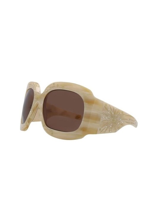 New Gucci Womens Shield/Wrap Beige Beige Brown Fashion Designer Sunglasses main image 3